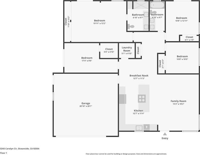 3243 Carolyn Cir, Oceanside, CA 92054 - floor plan / room layout