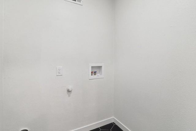 3243 Carolyn Cir, Oceanside, CA 92054 - laundry room featuring washer hookup, baseboards, and dark tile patterned floors