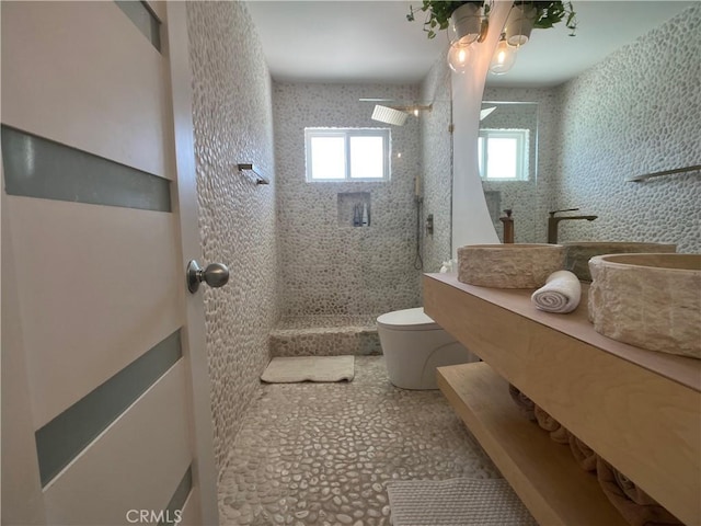 622 S Highland Dr, Palm Springs, CA 92264 - full bathroom with toilet, walk in shower, and vanity