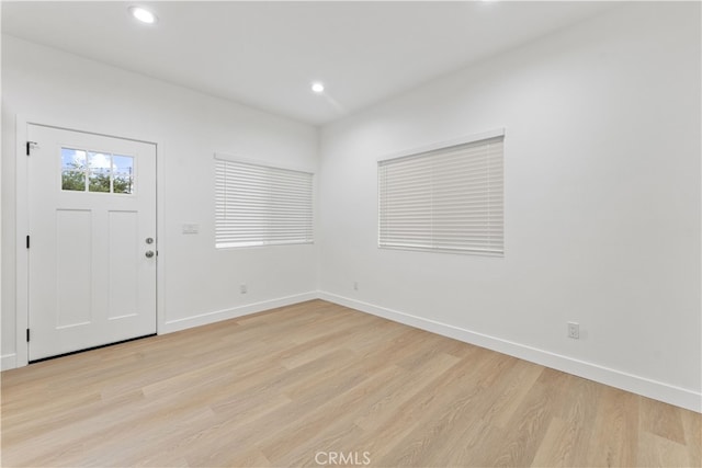 436 E Truslow Ave, Fullerton, CA 92832 - foyer with light wood finished floors, baseboards, and recessed lighting