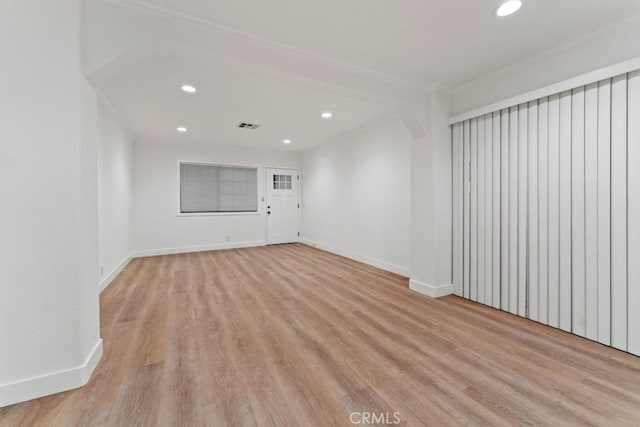 436 E Truslow Ave, Fullerton, CA 92832 - spare room with recessed lighting, light wood-type flooring, ornamental molding, and baseboards