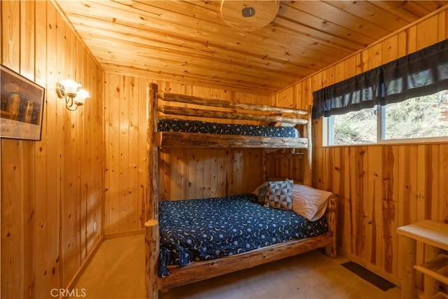 43897 Yosemite Dr, Big Bear Lake, CA 92315 - bedroom featuring wooden walls and wood ceiling