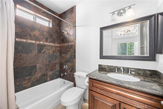 2421 N Feather Hill Dr, Orange, CA 92867 - bathroom featuring vanity, toilet, and shower / bath combo with shower curtain