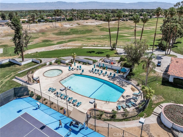 17 Toledo Dr, Rancho Mirage, CA 92270 - view of pool featuring view of golf course and a mountain view