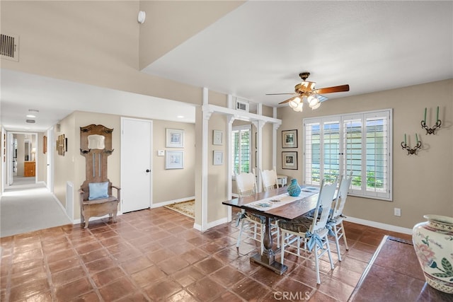 17 Toledo Dr, Rancho Mirage, CA 92270 - dining space with ceiling fan and baseboards