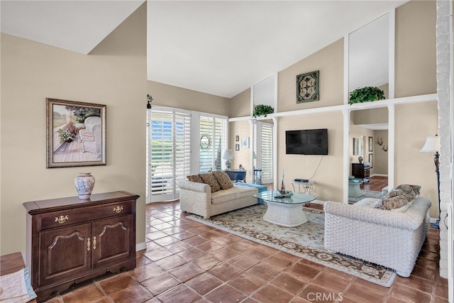 17 Toledo Dr, Rancho Mirage, CA 92270 - living area with high vaulted ceiling and baseboards