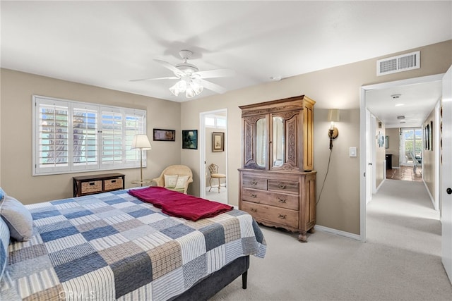 17 Toledo Dr, Rancho Mirage, CA 92270 - bedroom featuring light colored carpet, baseboards, and ceiling fan
