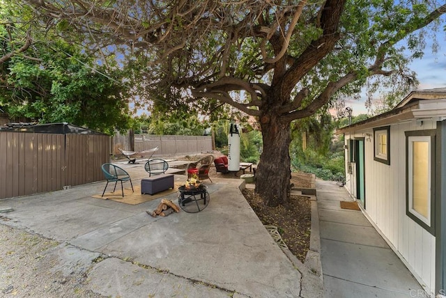 1738 33rd St, San Diego, CA 92102 - view of patio with a fire pit