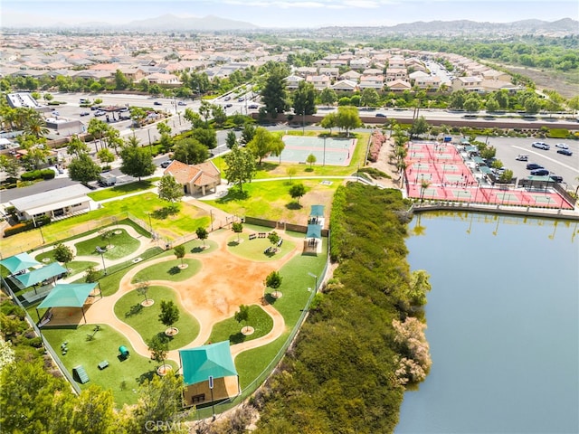 24311 Canyon Lake Dr N Unit 12, Canyon Lake, CA 92587 - aerial view of residential area featuring a water and mountain view