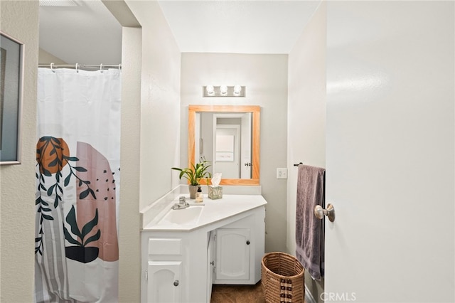 24311 Canyon Lake Dr N Unit 12, Canyon Lake, CA 92587 - full bathroom with vanity and a shower with shower curtain