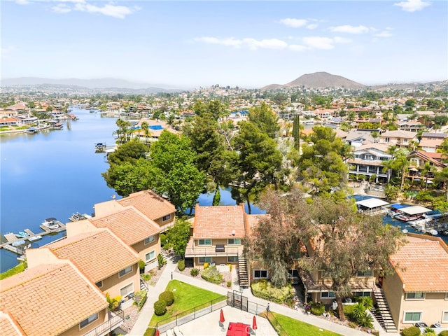 24311 Canyon Lake Dr N Unit 12, Canyon Lake, CA 92587 - aerial perspective of suburban area featuring a water and mountain view