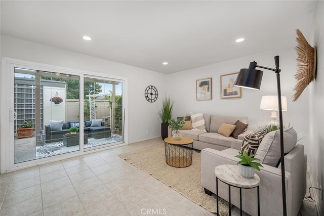 4057 Via Encinas, Cypress, CA 90630 - living room featuring recessed lighting and tile patterned floors
