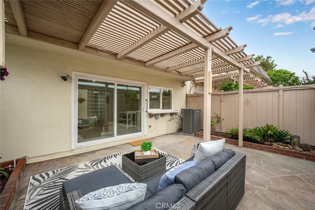 4057 Via Encinas, Cypress, CA 90630 - fenced backyard with an outdoor hangout area, a pergola, and a patio