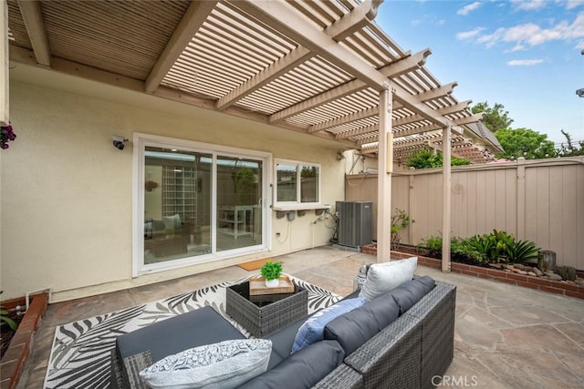 4057 Via Encinas, Cypress, CA 90630 - fenced backyard featuring an outdoor hangout area, a pergola, and a patio