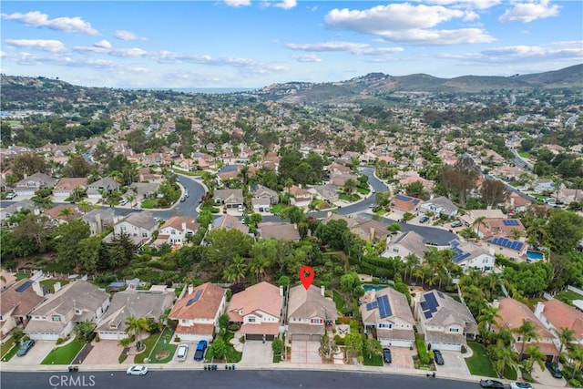 1641 Via Tulipan, San Clemente, CA 92673 - aerial view of property's location with a mountain backdrop and nearby suburban area