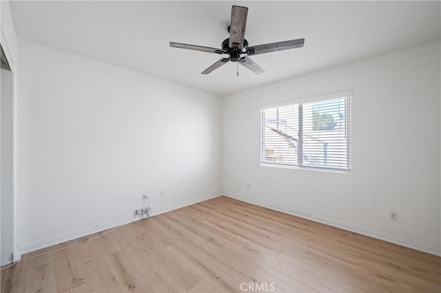 29582 Toomas Cir, Menifee, CA 92587 - unfurnished room featuring light wood-style flooring, a ceiling fan, and baseboards