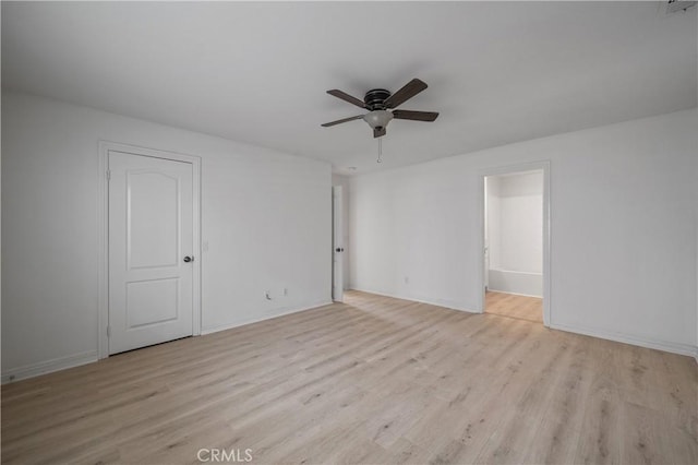 29582 Toomas Cir, Menifee, CA 92587 - spare room featuring ceiling fan, light wood finished floors, and baseboards