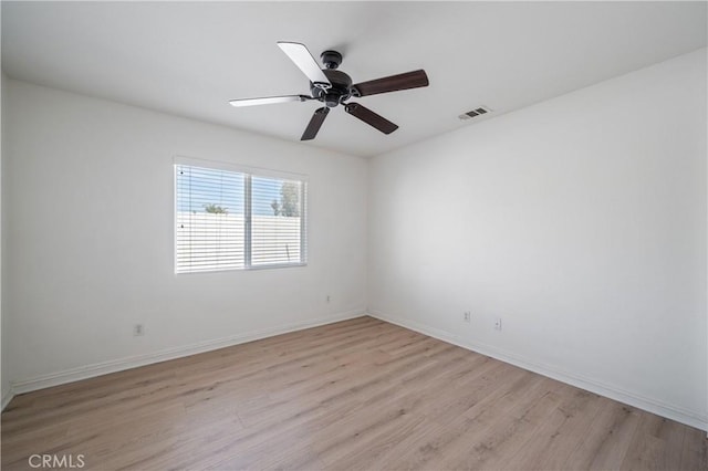 29582 Toomas Cir, Menifee, CA 92587 - empty room with light wood-type flooring, baseboards, and ceiling fan