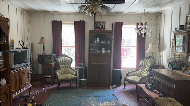 18727 Skyway, Stirling City, CA 95978 - living area with ceiling fan and wood finished floors