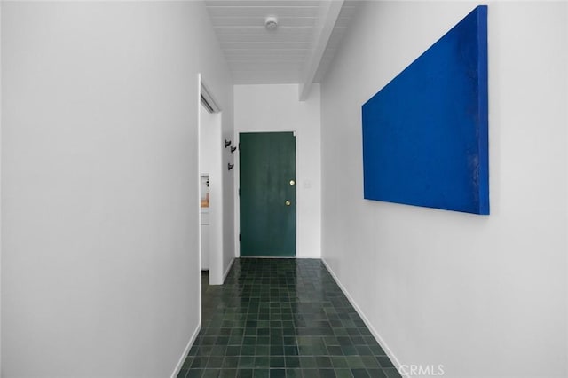 3102 Durand Dr, Los Angeles, CA 90068 - hallway featuring baseboards and dark tile patterned flooring