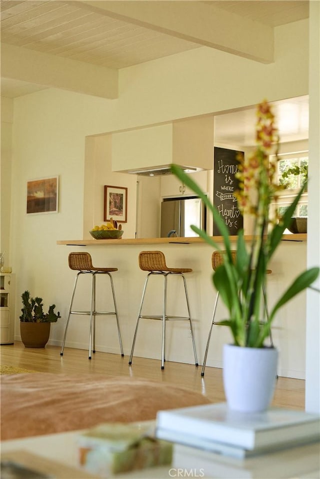 3102 Durand Dr, Los Angeles, CA 90068 - interior space featuring beam ceiling and wood finished floors