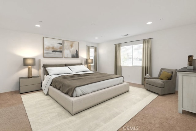 14226 Sonoma Ct, Beaumont, CA 92223 - bedroom with light colored carpet and recessed lighting