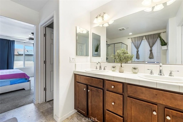 1413 La Quinta Way, Madera, CA 93638 - ensuite bathroom with double vanity and a stall shower