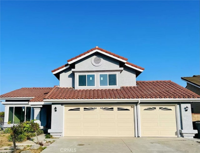 1202 Longview Dr, Diamond Bar, CA 91765 - mediterranean / spanish-style house featuring driveway, a tiled roof, stucco siding, and a garage