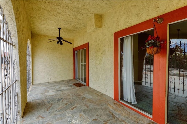 16811 Via Quedo, Desert Hot Springs, CA 92240 - view of patio / terrace featuring ceiling fan