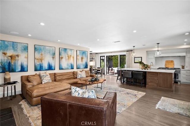620 Brooks St, Laguna Beach, CA 92651 - living area with recessed lighting and wood finished floors