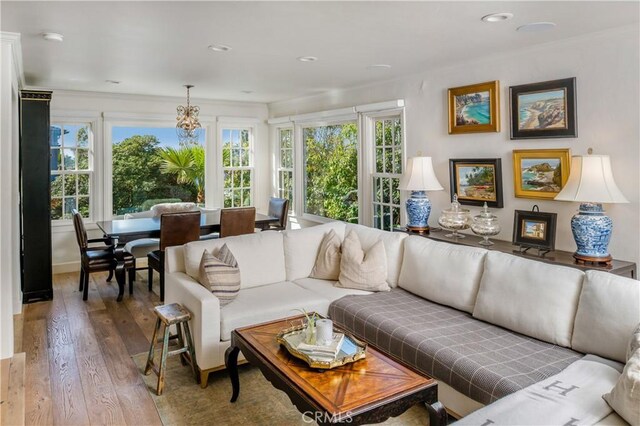 31847 8th Ave, Laguna Beach, CA 92651 - living room with hardwood / wood-style floors, healthy amount of natural light, and recessed lighting