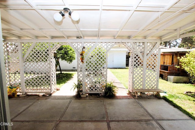 5021 Alvarado St, Carpinteria, CA 93013 - view of patio / terrace featuring a storage unit
