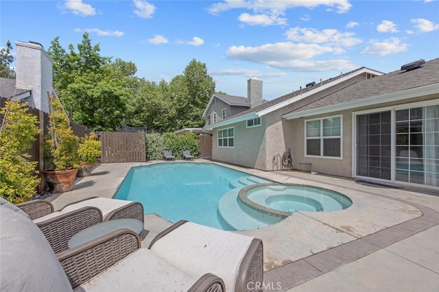 27702 Quincy St, Castaic, CA 91384 - view of pool featuring a pool with connected hot tub and a patio