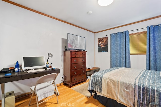 1876 Oregon Ave, Long Beach, CA 90806 - bedroom featuring wood finished floors, crown molding, and an office area