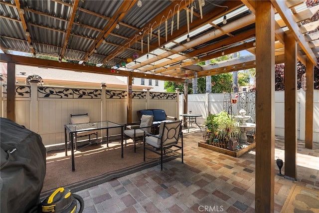 1876 Oregon Ave, Long Beach, CA 90806 - view of patio / terrace with a pergola and an outdoor living space
