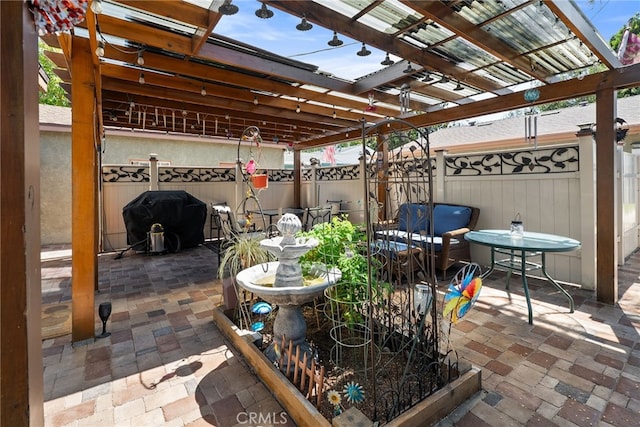 1876 Oregon Ave, Long Beach, CA 90806 - view of patio / terrace with a grill, a pergola, and outdoor lounge area