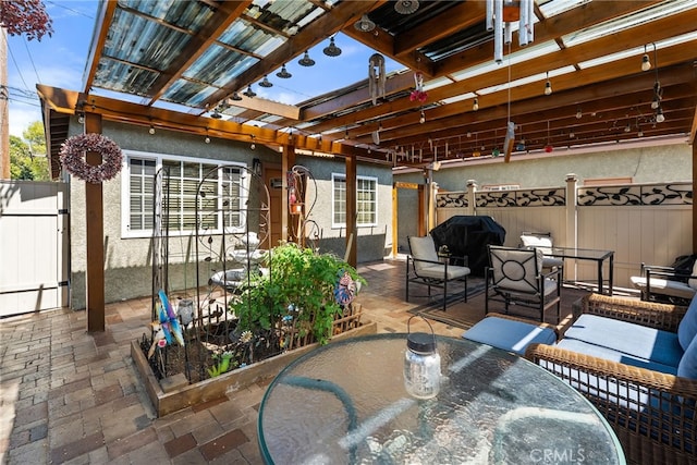 1876 Oregon Ave, Long Beach, CA 90806 - view of patio with outdoor dining area and a pergola