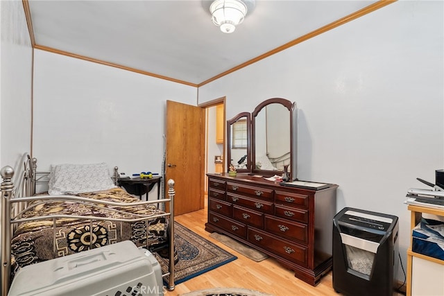 1876 Oregon Ave, Long Beach, CA 90806 - bedroom with crown molding and light wood-type flooring