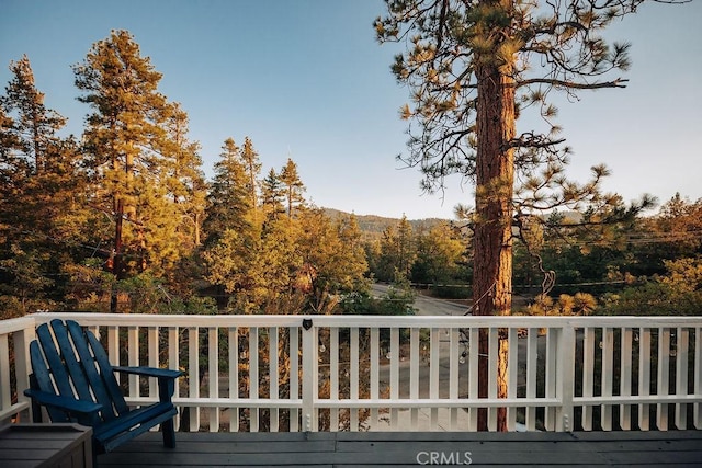 960 Butte Ave, Big Bear City, CA 92314 - wooden deck with a view of trees