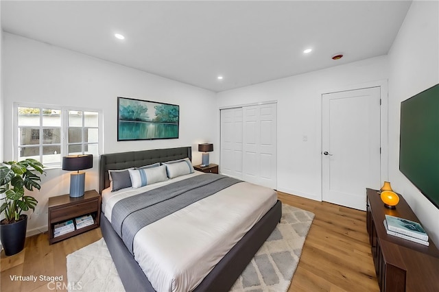 401 W Poplar St, Compton, CA 90220 - bedroom featuring light wood-style flooring and recessed lighting