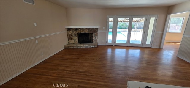 16718 Gledhill St, Northridge, CA 91343 - unfurnished living room featuring wood finished floors, healthy amount of natural light, and a fireplace