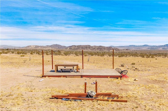 55850 Shannon Rd, Landers, CA 92285 - view of yard featuring a mountain view and view of desert landscape