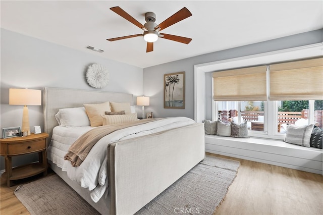 3061 Ruth Elaine, Los Alamitos, CA 90720 - bedroom featuring light wood finished floors and ceiling fan