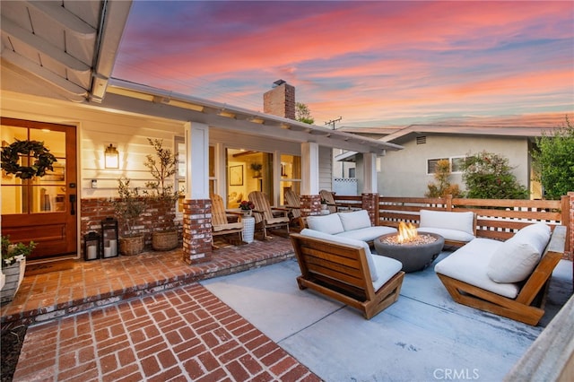 3061 Ruth Elaine, Los Alamitos, CA 90720 - view of patio with an outdoor living space with a fire pit