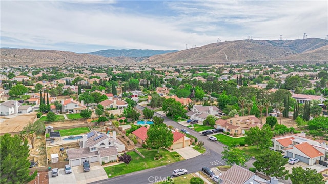 5340 Gardendale Ln, Palmdale, CA 93551 - aerial view of property and surrounding area featuring a mountain backdrop and nearby suburban area