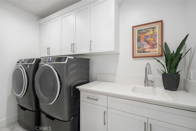 4019 Hillside Dr, San Luis Obispo, CA 93401 - washroom featuring cabinet space and separate washer and dryer