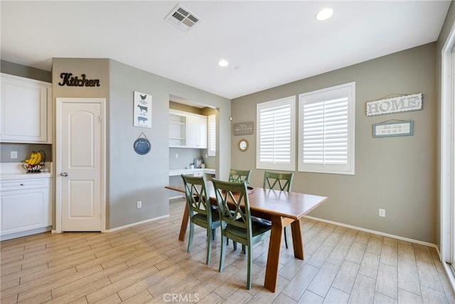 17007 Oriole Ln, Fontana, CA 92336 - dining area featuring light wood-type flooring, baseboards, and recessed lighting