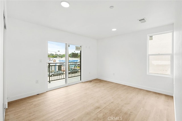 500 N Brannick Ave Unit 2, City Terrace, CA 90063 - unfurnished room featuring light wood-style floors, baseboards, and recessed lighting