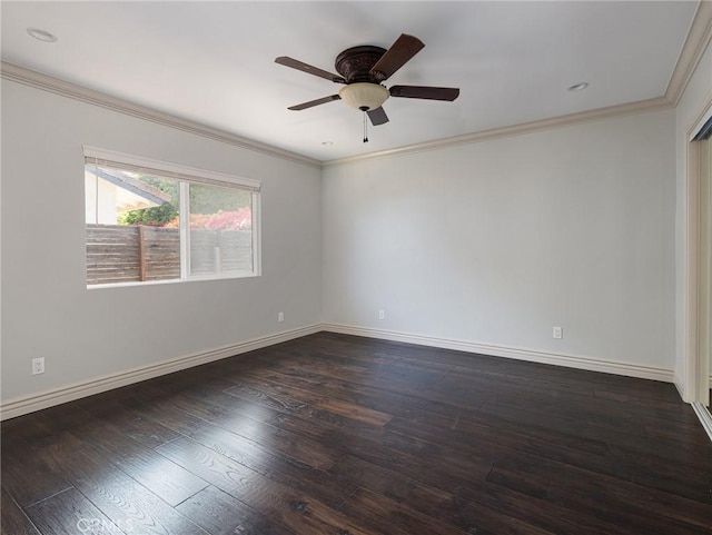30229 Kingsridge Dr, Rancho Palos Verdes, CA 90275 - unfurnished room featuring ceiling fan, dark wood finished floors, baseboards, and crown molding