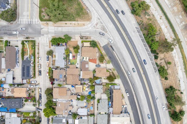 5621 Carlota Blvd, Los Angeles, CA 90042 - aerial view of property's location featuring a main thoroughfare and nearby suburban area